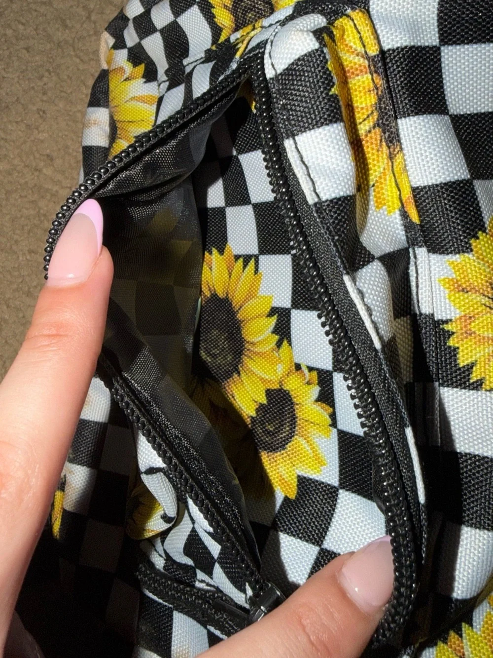 Vans Sunflower Checkerboard Mini Backpack - Black & Yellow